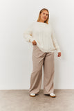 Adjustable Pleat Wide Leg Trouser