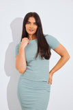 Short Sleeve Stripe Reversible Co-Ord Top