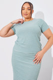 Short Sleeve Stripe Reversible Co-Ord Top