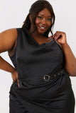 Asymmetric Cowl Neck Dress